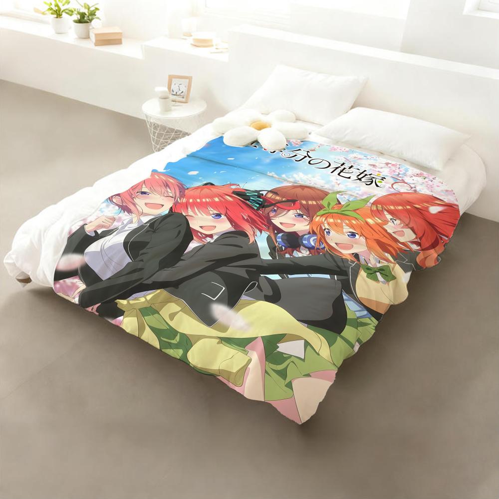 Anime The Quintessential Quintuplets Throw Flannel Throw Blanket: Soft Kid-Friendly Warm Anti-Static All Season Washable Couch