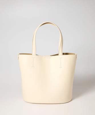 Yellowstone Vegan Leather Handle Bucket Bag - Ivory