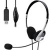 ELECOM Headset, USB Wired, with Microphone, Lightweight, Long-lasting, for Web Conferencing, Teleworking [Compatible with LINE, Skype, Windows, and