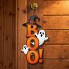 Gothic Ghost Witch Hat Door Hanger Wooden Ghost Hanging Sign  Halloween Party
