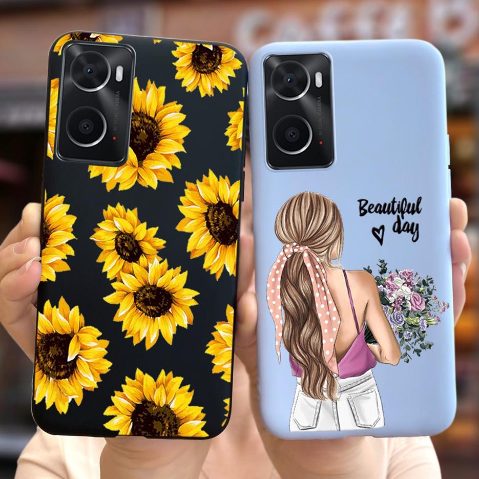 For Oppo A76 Case CPH2375 Fashion Cartoon Girls Cover For Oppo A96 Soft Silicone Case For Oppo A36 A 76 96 OppoA76 OppoA96 Shell