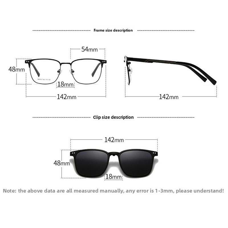 1/3 IN 1 Magnetic Sleeve Glasses High Appearance Level Versatile Myopia Glasses Frame Two-In-One Driving Sunglasses