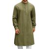Arabic Style Fashion Simple Long Length Mens Shirt Muslim Robe Thobe Comfortable Soft Fabric Traditional Islamic Clothing Daily Prayer Casual Wear
