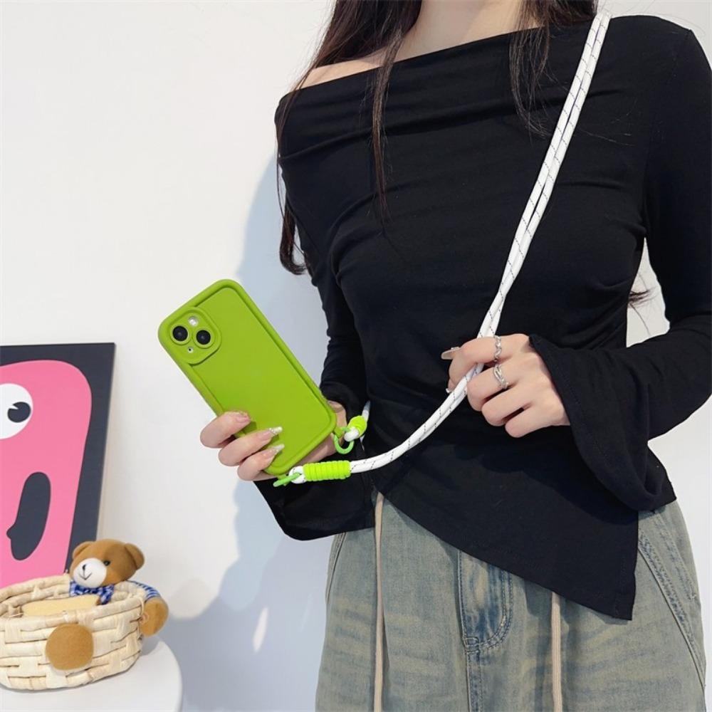 Shockproof Phone Case For iPhone 16 14 13 15 12 11 Pro Max X XR XS 7 8 Plus SE 2020 2022 Crossbody Lanyard Strap Rope Soft Cover