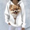 Fashion Casual Hoodies Sweatshirts Womens Fun Pet Printed Long Sleeve Loose Drawstring Hoodies Long Sleeved Women's Tops