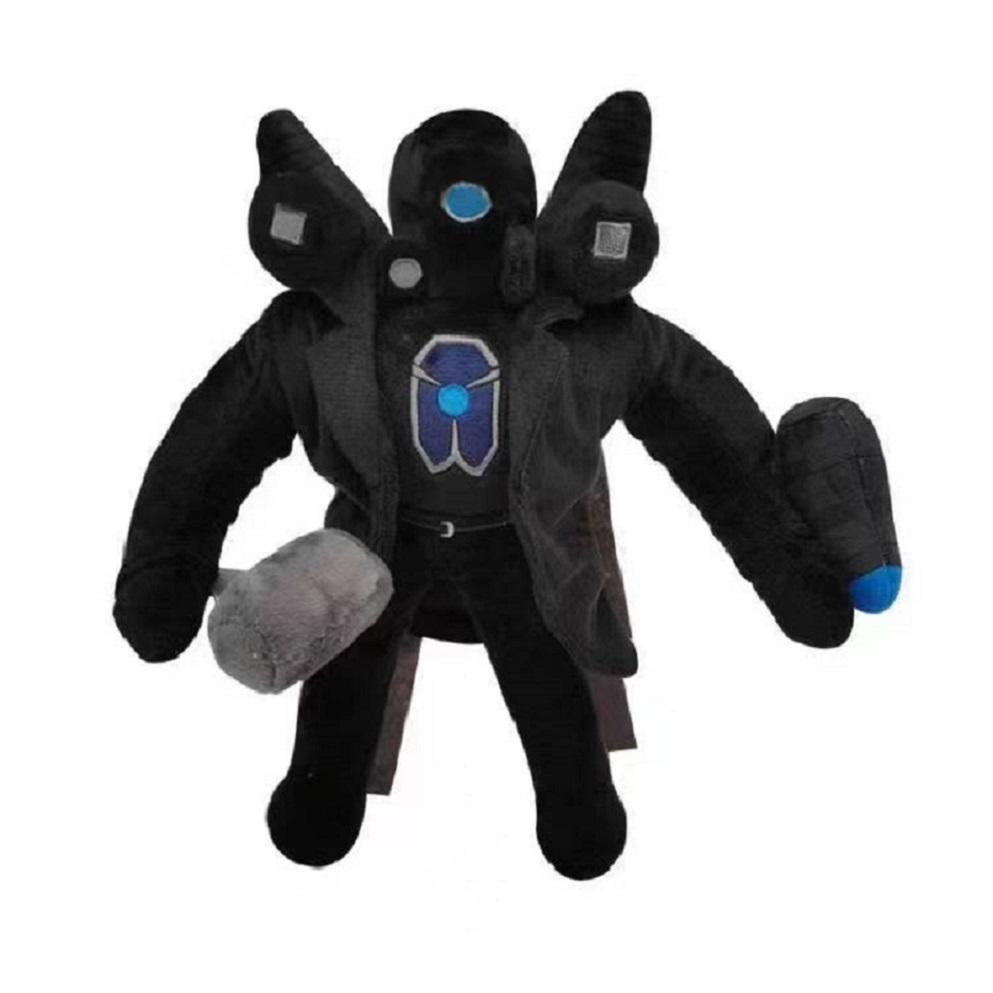 Nieuwe Skibidi Toilet Klokman Titaan TV Man Spreker Man Pluche Horror Spel Cartoon Knuffelpop Kinderen Verjaardag Kerstcadeaus 28cm-30cm black