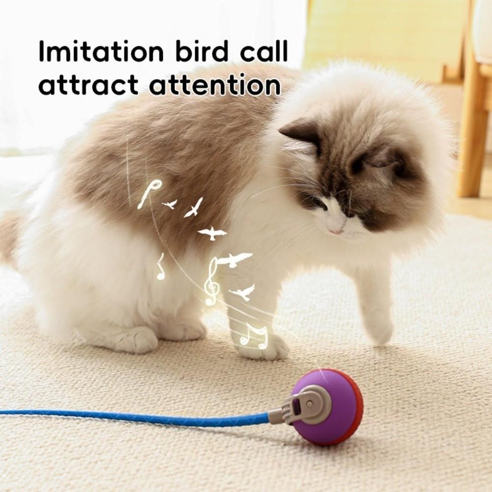 Adjustable Pet Automatic Rolling Ball Small Tail Interactive Cat Toys  Energy-Consuming