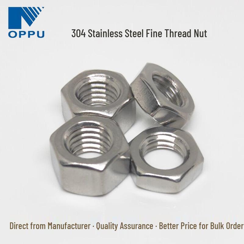 304 Stainless Steel Fine Thread Hexagon Thin Nut