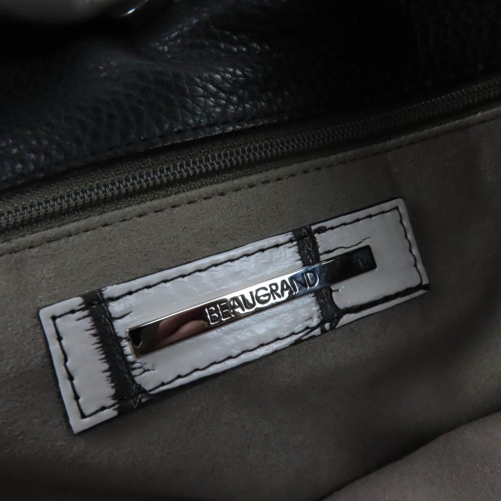 BEAUGRAND Shoulder Bag Crocodile Leather 2-way Handbag with JRA Tag Black Used