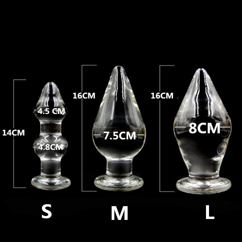 16 cm großer klarer Kristallglas-Buttplug Vaginalkugeln Erwachsene Masturbation Riesiges Analsexspielzeug für Frauen Männer Homosexuell