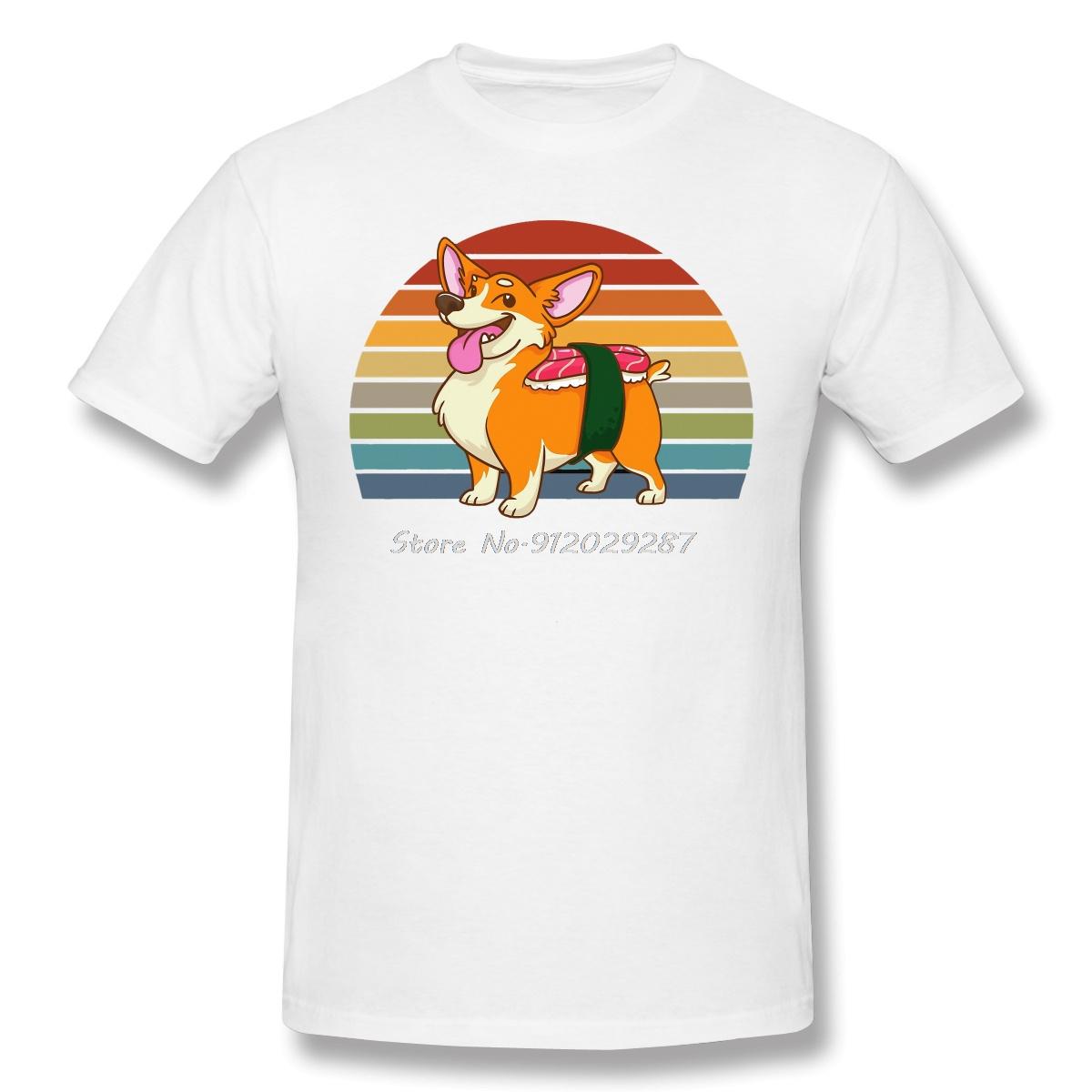 

Sushi Corgi Kwaii Dog Humor Foods New Arrival TShirt Vintage Corgi Nigiri Sushi Oversized Cotton T Shirt Tees For Men Clothes 5XL