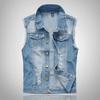 Men's Fashion Jeans Sleeveless Jacket Vest Male Black Blue Denim Jeans Vest  Man Cowboy Outdoors Waistcoat Mens Jacket Vest