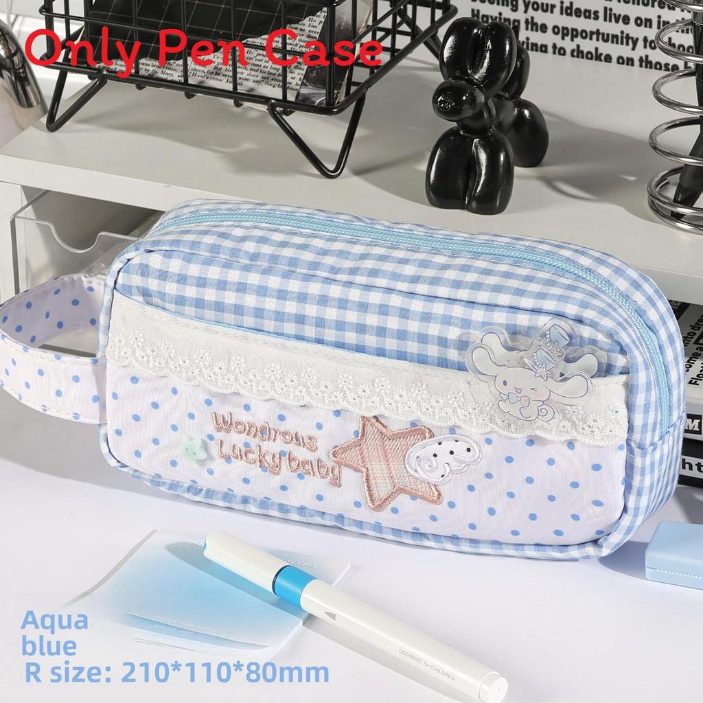 Vintage Canvas Pencil Case With Lace Trim For Students And Office Use