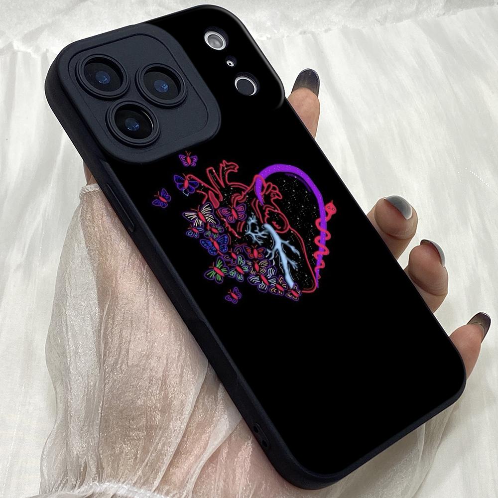 M585 Schwarze Linie Zeichnung Engel Augen Weiche Handyhülle für iPhone Samsung Galaxy Xiaomi Rdemi Huawei Honor Infinix Realme OPPO Vivo Alle Modellhüllen