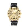 Men'S Watch Fashion Trend Business Fake Three-Eye Belt Men'S Watch Digital Face Quartz Watch