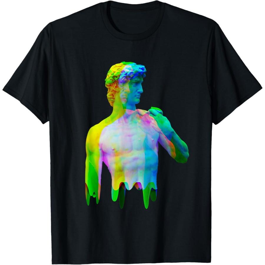 Michelangelo Art Glitch De David Marble Statue T-Shirt XXXXXL чёрный