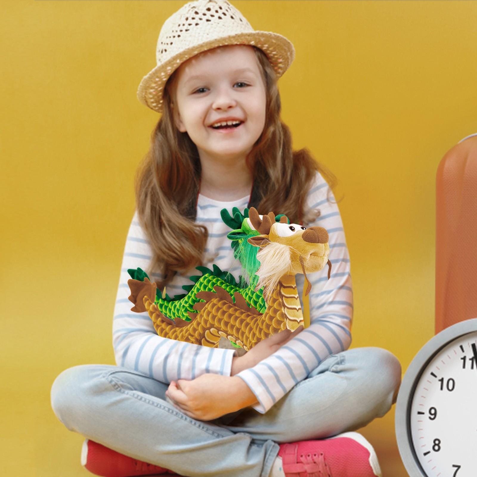 

Талисман года китайского дракона, кукла китайского дракона, плюшевая игрушка с имитацией дракона, кукла-кукла-кукла One Size жёлтый