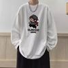 Sweat à capuche imprimé décontracté ample pour homme, haut à manches longues et col rond pour le printemps et l'automne