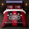 Set Biancheria da Letto Personalizzato Bayern Monaco con Nome Testo 1 Copripiumino+2 Federe Logo Calcio Regalo Personalizzato per Occasioni Speciali Decorazione Camera da Letto