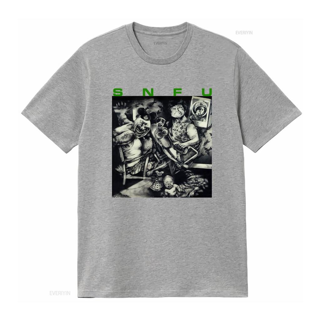 Snfu Better Than A Stick In The Eye Album Cover Print Black T Shirt vintage Washed Top For Everyday Wear Stylish graphic