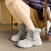 Fashion Winter Padded Thickened Warm Snow Boots for Women Casual Platform Slip On Short Plush Suede Ankle Boots Gladiator Women's Shoes