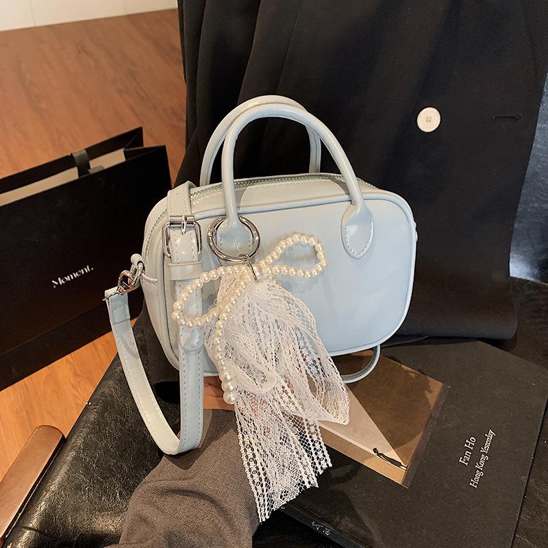 Korean Ins Cute Girl Dopamine Hand Carry Small Square Bag 2025 Summer New High-end Fashion Shoulder Bag