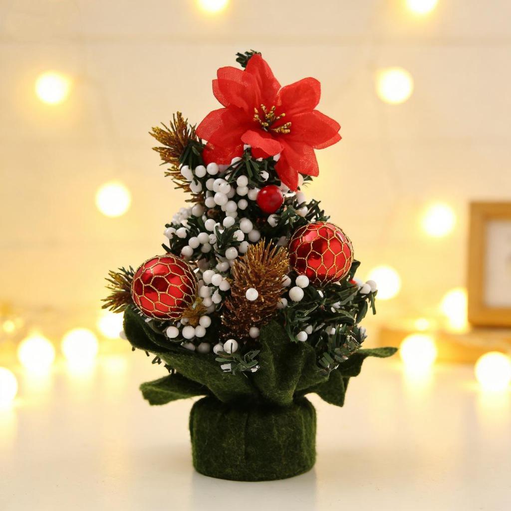 Mini 20cm Cartoon Christmas Tree Ornaments for Tabletop and Mall Decor