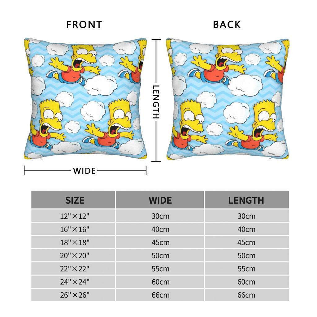 ציפיות לכריות נוי הפנים של S-Simpsons אביזרים לבית כיסוי ציפית לכרית זריקה עם רוכסן גדלים מרובים