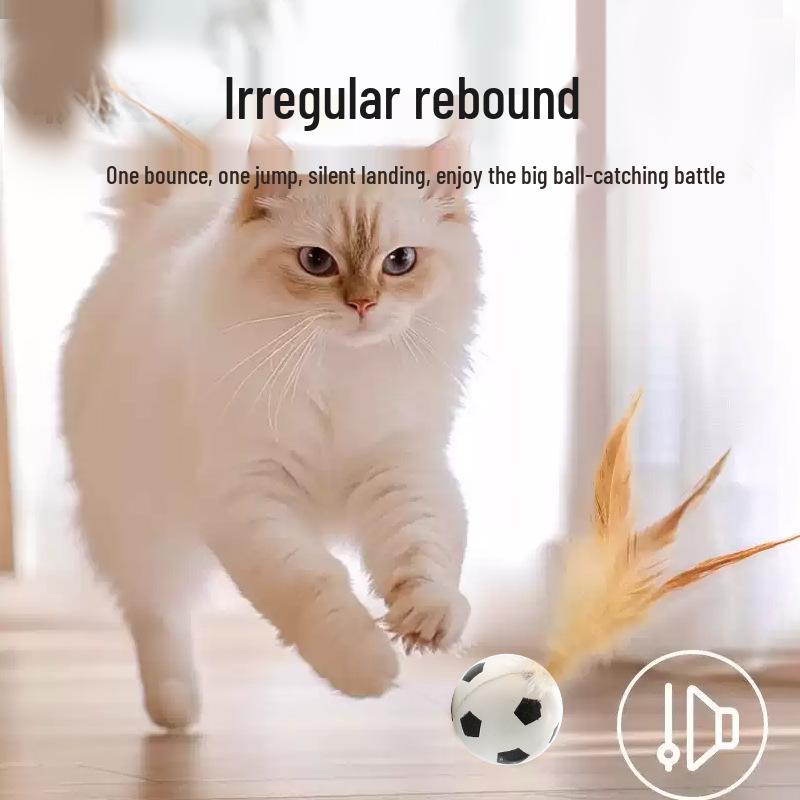 Interactive Elastic Feather Ball: Stress-Relief Cat Toy