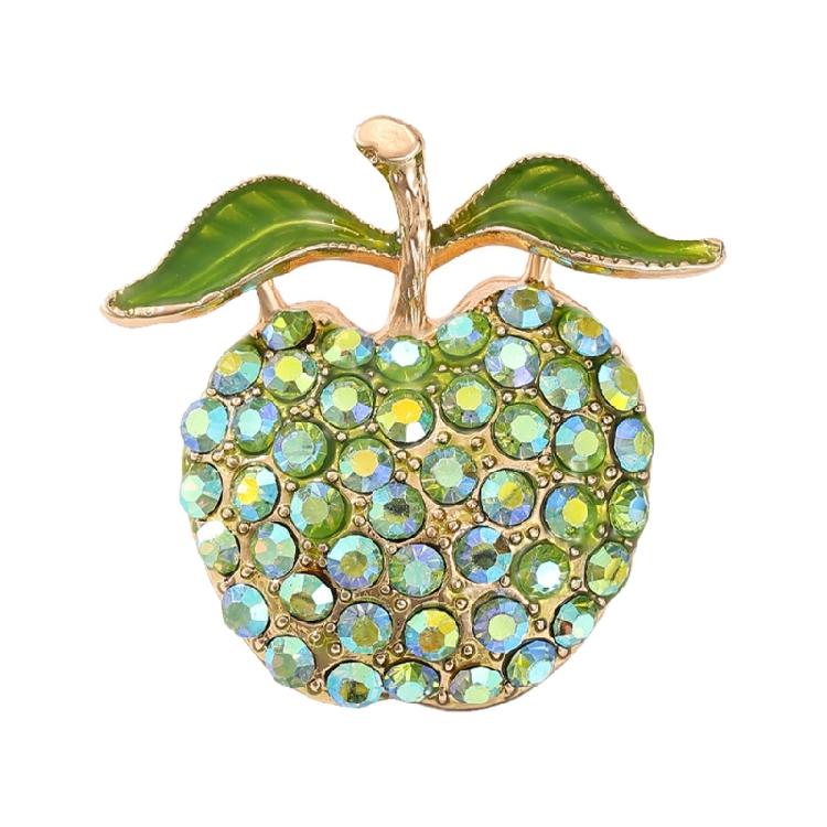 Unique Apples Strawberry Fruit Rhinestones Brooch Pin For Women Fashion Accessory Clothing And Bags Gift