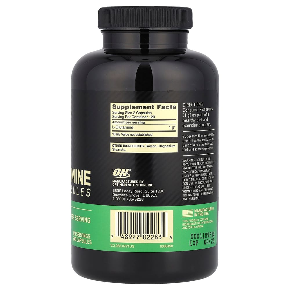 Optimum Nutrition Glutamine 1000mg Capsules, 240 Count