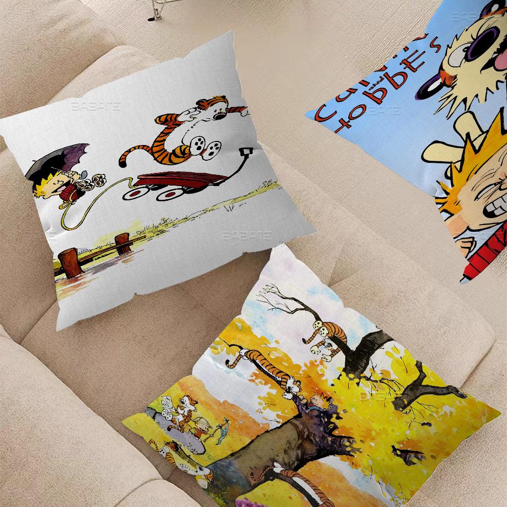 Funny Calvin-and-Hobbes Cushion Cover Decorative Pillow Sofa Home Decor Case Pillow Cases