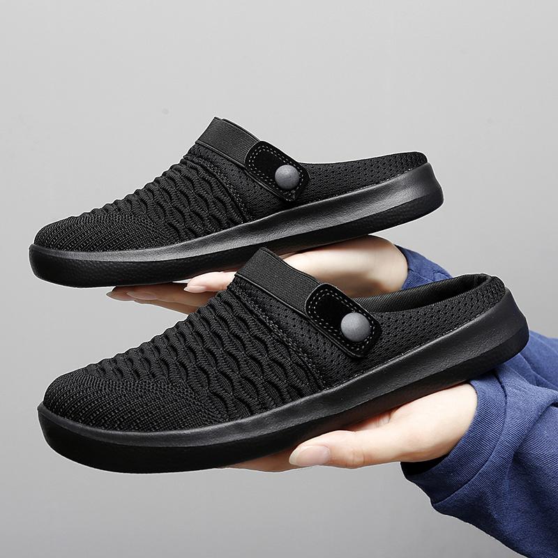 

Обувь без шнуровки, мужские и женские сандалии на плоской подошве, повседневные домашние тапочки, летняя дышащая сетчатая обувь, пляжные сандалии, Sandalias Hombre 45