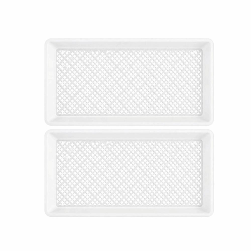 2pcs 21x10in Plastic Nursery Trays with Holes Hydroponic Growing Tray  Greenhouse