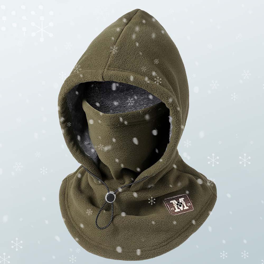 Drawstring Fleece Balaclava Hat Windproof Masks Hood Beanies Fashion Hooded Neck  Ski