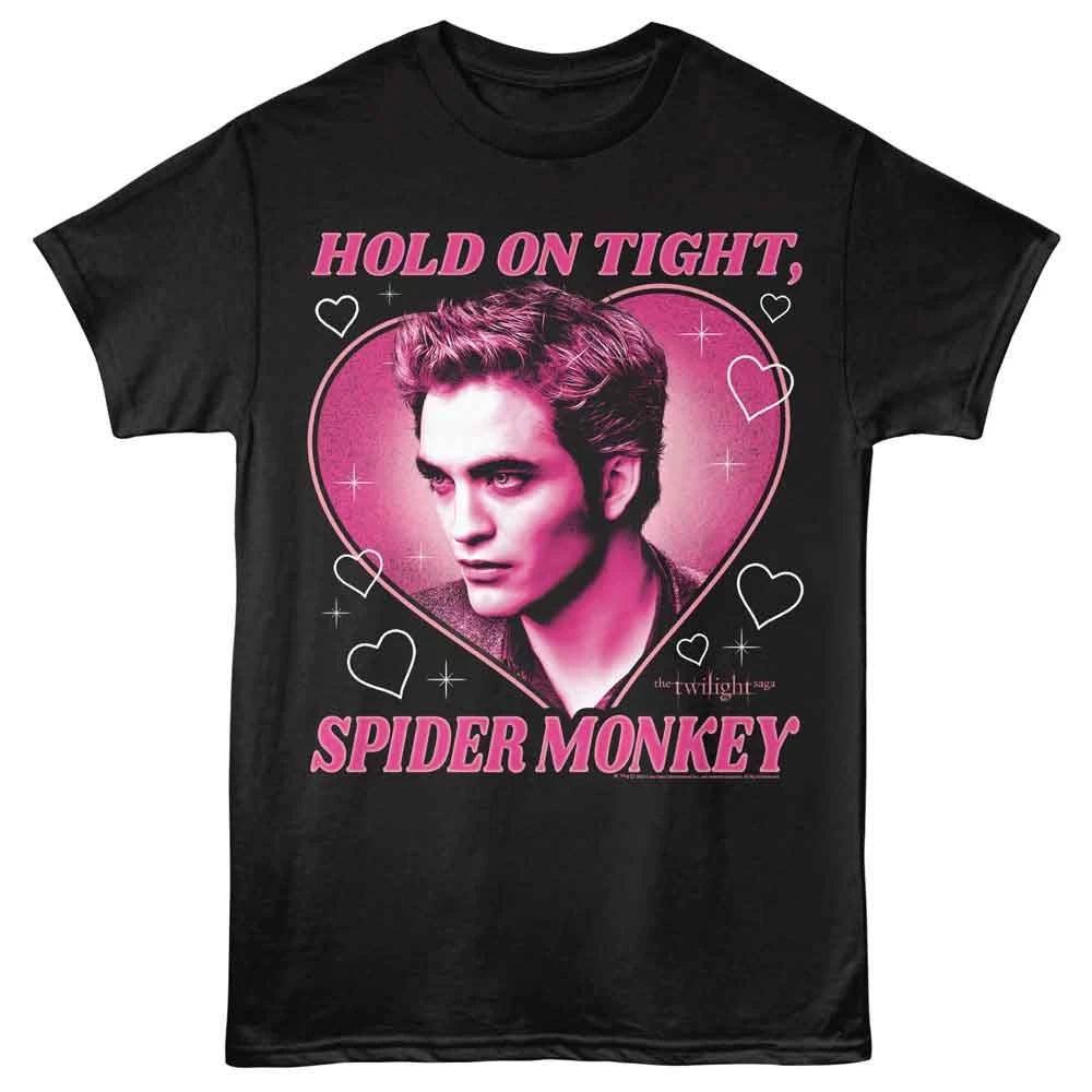 Twilight - Edward Heart Spider Monkey - Front Print Solid Children s T-shirt - Black 100
