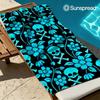 Blau-Schwarzes Totenkopf Schnelltrocknendes Badetuch Mikrofaser Strandtuch Leichtgewicht Schwimmen Camping Yoga Strand Außen