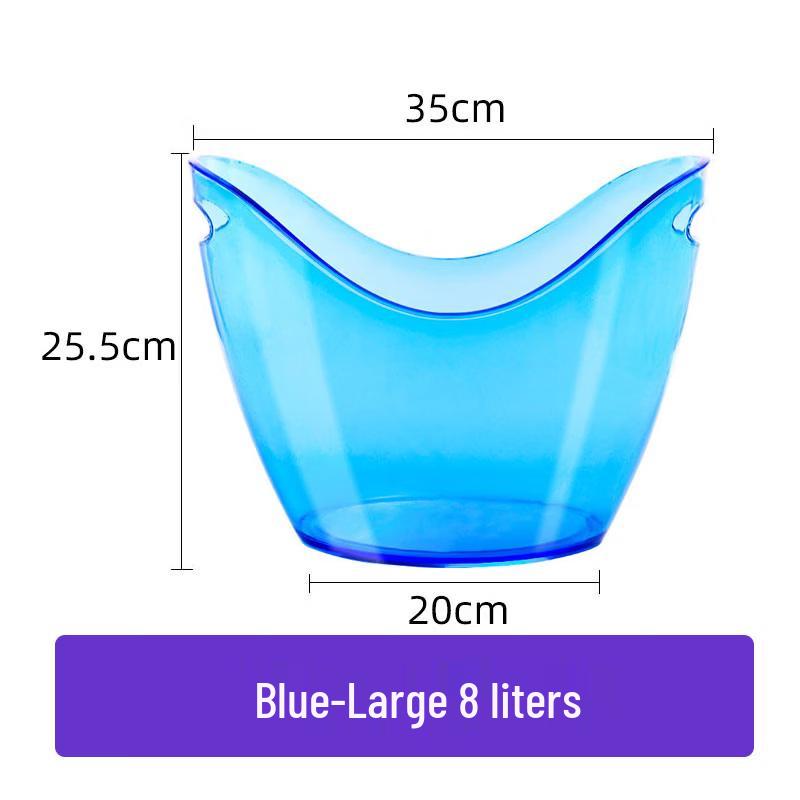 ZISIZ Transparent Plastic Ice Bucket with Handle