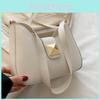 Simple Solid Color Gold Buckle Decoration Women Casual Shoulder Bag For Womens Streetwear