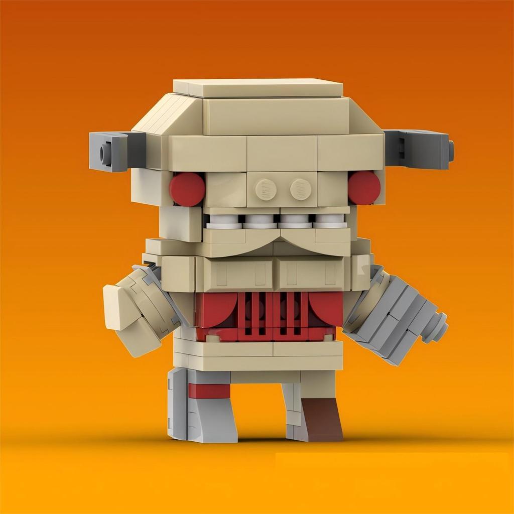 Building Blocks MOC Peripheral Toys Doom Collection Character Brickhead Series Puzzle Boy