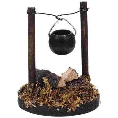 Miniature Garden Yard Ornaments,Artificial Mini Woodens Hanging Stove Scenes Kits Dollhouses Decorations Accessories