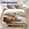 Custom Name Cats Cozy Nest Bedding,Quilt Set Quilt Cover Pillowcase Home Birthday Gift(1 * Duvet Cover + 2 * Pillowcase, Without Core)_lx