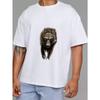 Wolf Graphic T Shirt White Wolf Animal Print for Casual Wear