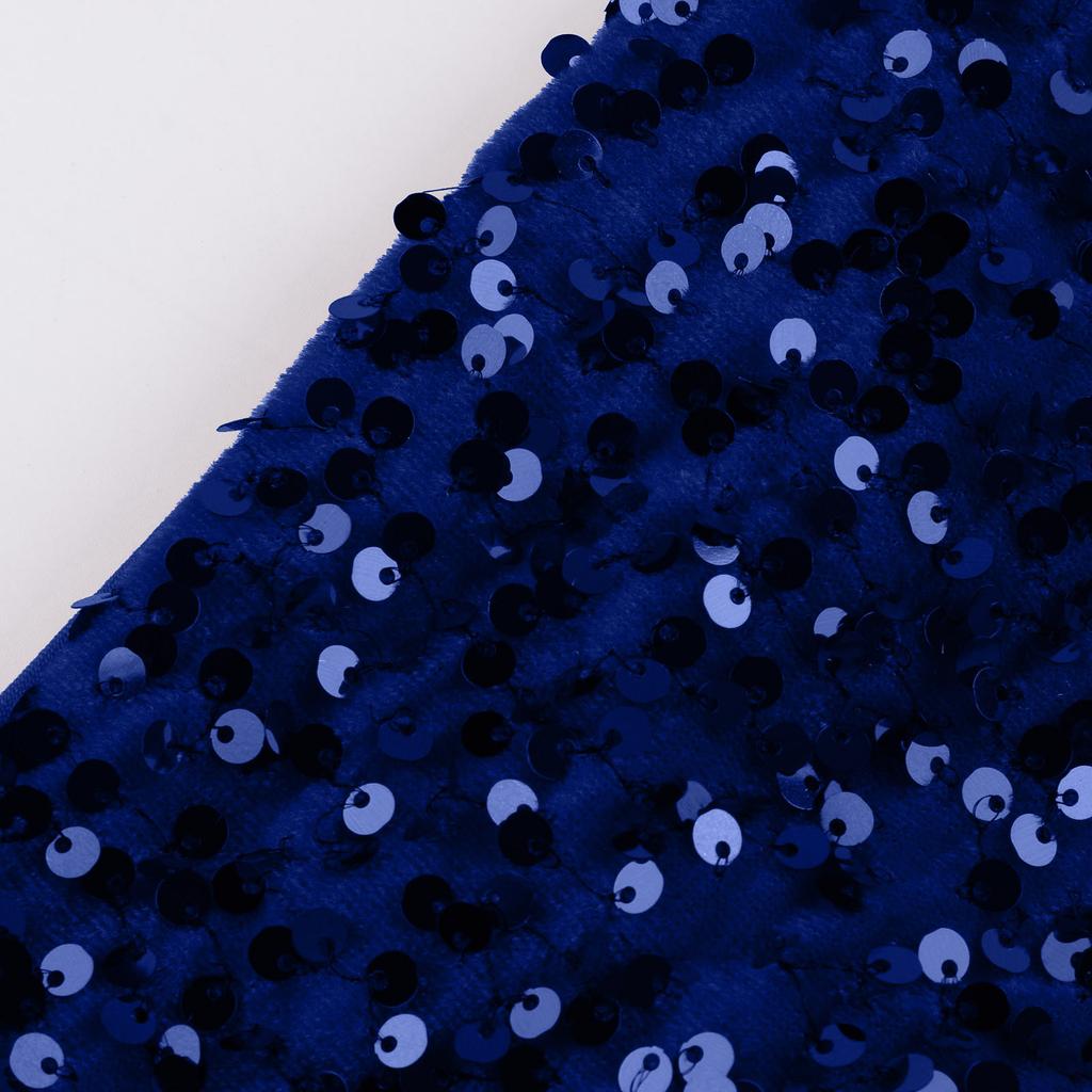 Fashion Women's Color Sexy Sequin Split Long Skirt Temperament One-shoulder Evening Dress