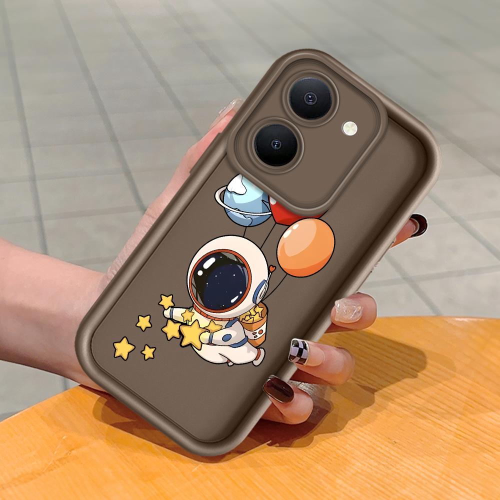 Soft Silicone Square Ladder Printing Pattern Phone Casing Full Cover Camera Shockproof Protection Rubber Case for Vivo