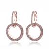 Western Stylish Fashion Geometric Studs With Rhinestones Unique Alloy Earrings