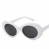 1/2pcs Goggle Glasses Oval Sunglasses Ladies Trendy Hot Vintage Retro Sunglasses Women'S White Black Eyewear UV