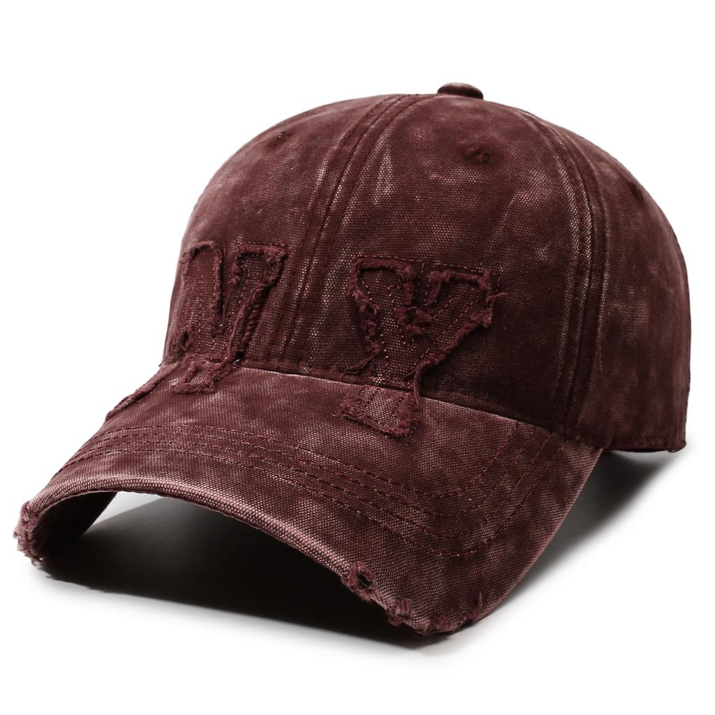 Washed old denim baseball cap men's and women's retro embroidered cap sunshade sunscreen casual versatile hat
