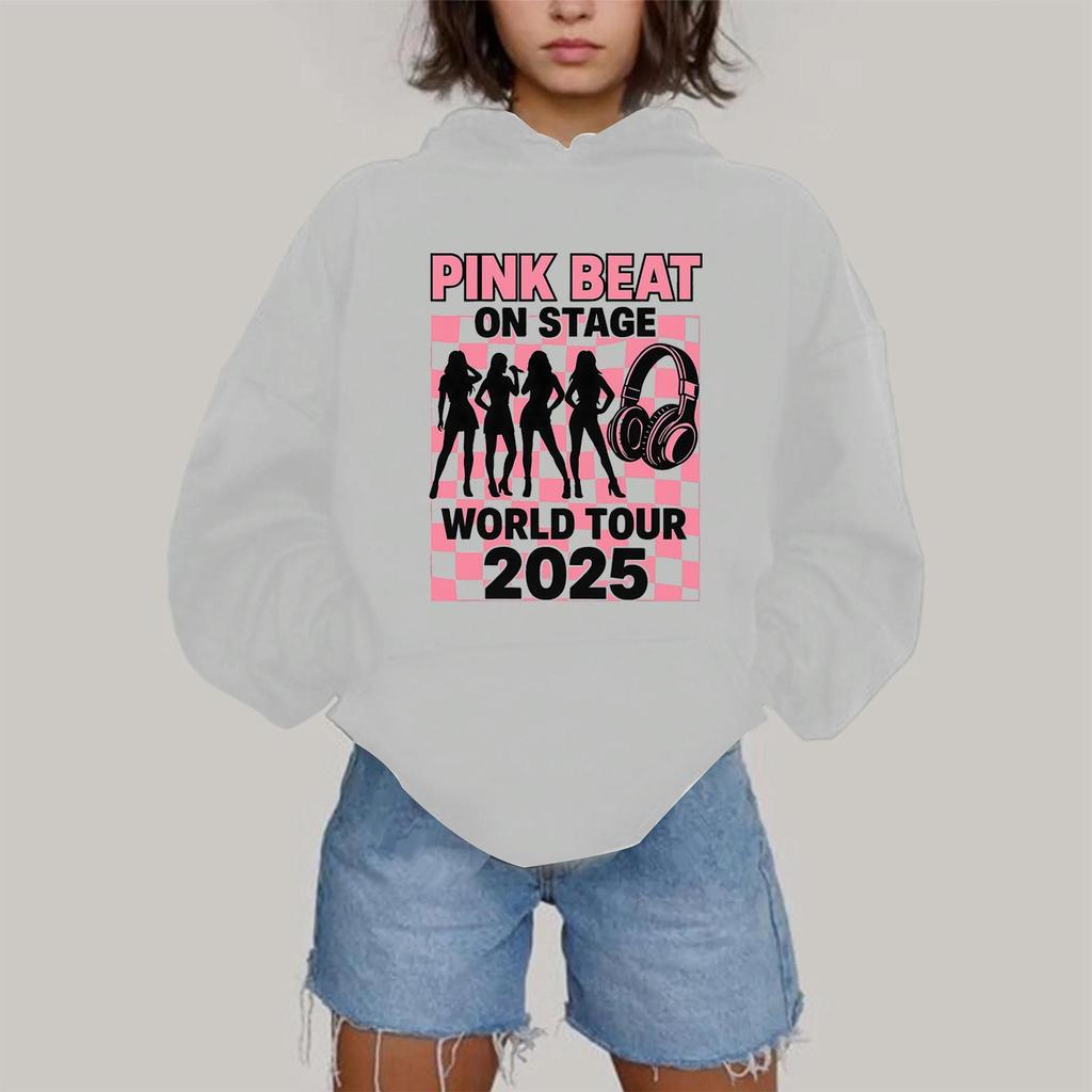 Damen Modisches Lässiges Kapuzen-Langarm-Sweatshirt mit Aufdruck