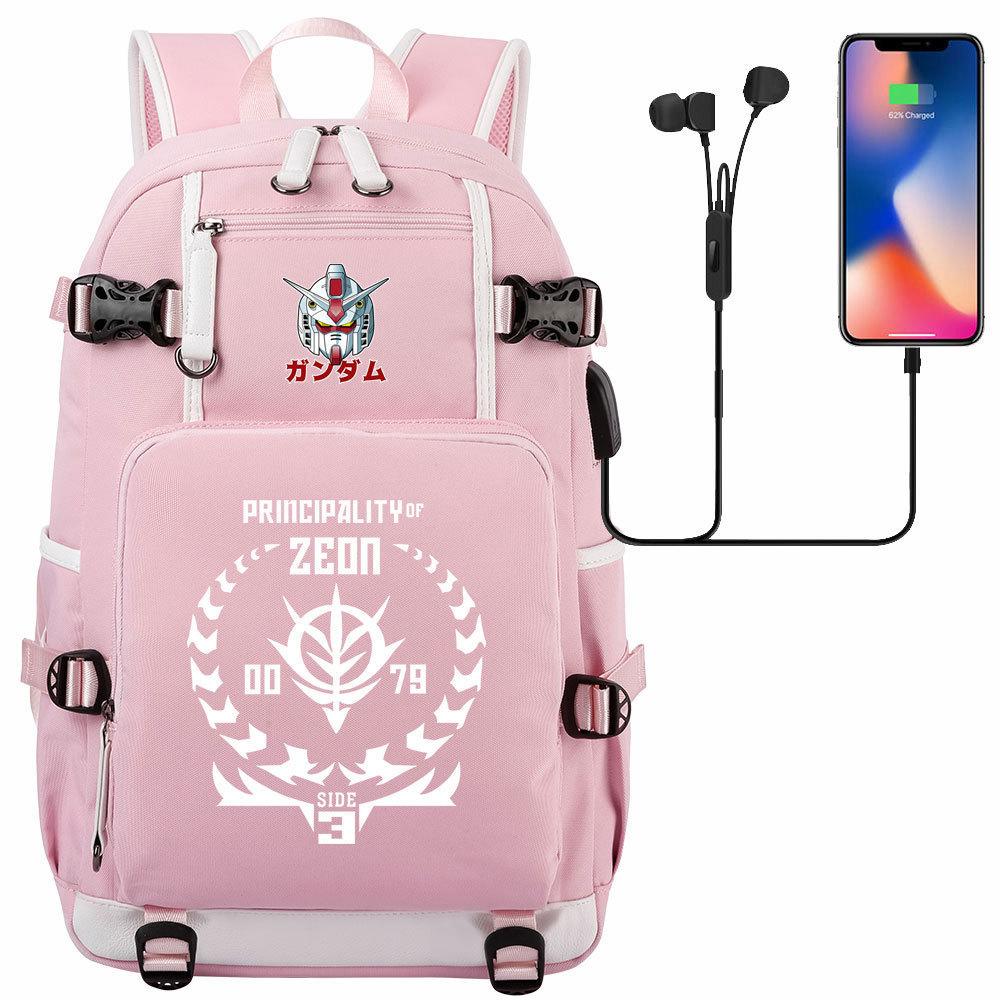 Nuovo Zaino Scolastico Stampato Mobile Suit Gundam per Studenti Adolescenti Uomo Donna Zaino da Viaggio Grande Capacità per il Tempo Libero